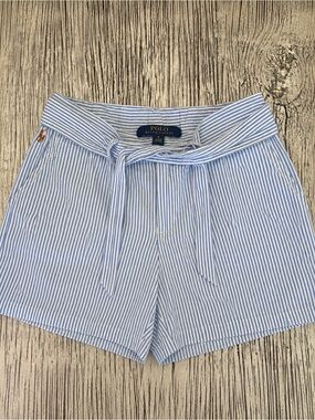 Polo Ralph Lauren Girls Blue & White Striped Shorts – Size 8 – Never Worn